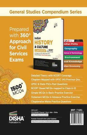 Indian History & Culture Compendium with NCERT (Class 6 to 12) coverage for UPSC IAS & State PSC General Studies Prelim & Main Exams 5th Edition | Civil Services - Theory Previous Year & Practice Objective & Subjective Question Bank