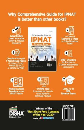 Comprehensive Guide for IPMAT Entrance Exam (IIM Indore Rohtak & Jammu) with Previous Year Questions & 5 Online Tests 3rd Edition | PYQs | Integrated Program in Management Aptitude Test |