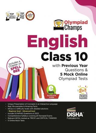 Olympiad Champs English Class 10 with Previous Year Questions & 5 Mock Online Olympiad Tests 2nd Edition