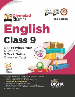 Olympiad Champs English Class 9 with Previous Year Questions & 5 Mock Online Olympiad Tests 2nd Edition