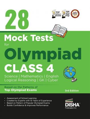 28 Mock Test Series for Olympiads Class 4 Science Mathematics English Logical Reasoning GK & Cyber 2nd Edition