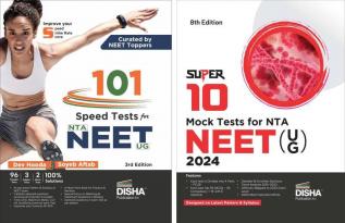 Combo (set of 2 Books) 101 Speed Tests for NTA NEET (UG) with Super 10 Mock Tests Book | Improve your Score by 15-20% | Physics Chemistry & Biology | Optional Questions | 100% Solutions