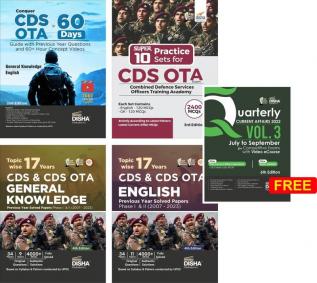 Combo (set of 5 Books) CDS OTA Study Package - English & General Knowledge Guide with 17 Topic-wise Previous Year Solved Papers (2007 - 2023) Phase I & II & Free Quarterly Magazine Issue 2nd Edition | Combined Defence Services PYQs