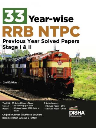 33 Year-wise RRB NTPC Previous Year Solved Papers Stage I & II 2nd English Edition | Original Papers and Authentic Solutions