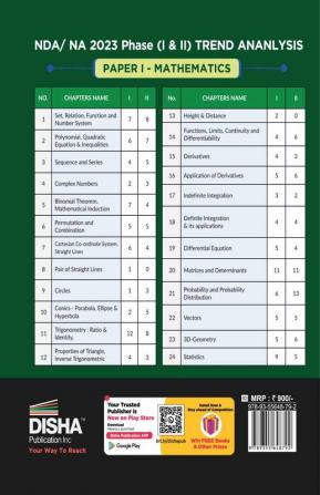 Topic-wise 18 Previous Year NDA/ NA Mathematics Solved Papers Phase I & II (2006 - 2023) 4th Edition | 35 Authentic Papers | 4200 MCQs