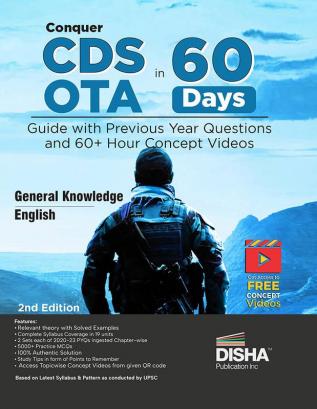 Conquer CDS OTA in 60 Days - Guide with Previous Year Questions and 100+ Hour Concept Videos 2nd Edition | General Knowledge & English