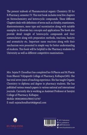 Pharmaceutical Organic Chemistry III