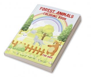 Forest Animals Coloring Book for Kids Ages 4-8