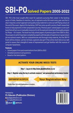 GKP SBI 2024 : Probationary Officers' Phase I & II - Solved Papers (2005-2022)