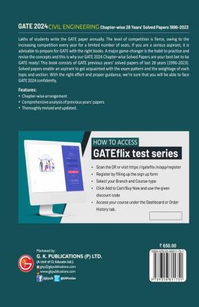 GATE 2024 Civil Engineering - 28 Years Chapter-wise Solved Papers (1996-2023)