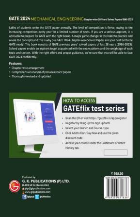 GATE 2024 Mechanical Engineering - 28 Years Chapter-wise Solved Papers (1996-2023)