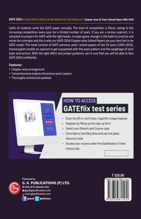 GATE 2024 Computer Science and Information Technology - 32 years Chapter wise Solved Papers (1992-2023)