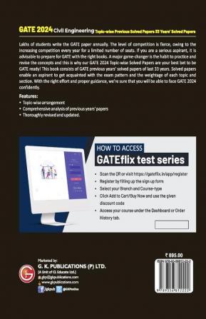 GATE 2024 Civil Engineering - 33 Years Topic Wise Previous Solved Papers