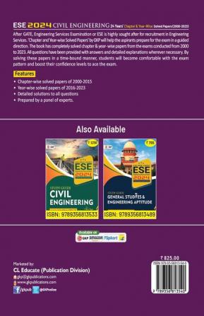 GKP UPSC ESE 2024 : Civil Engineering - Chapter Wise & Year Wise Solved Papers 2000-2023