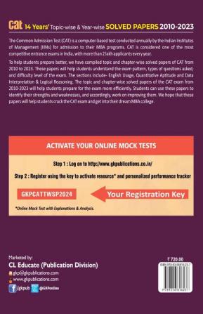 GKP CAT 2024 : 14 Years' Topic-Wise & Year-Wise Solved Papers 2010 -2023 by Gautam Puri