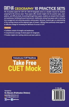 GKP CUET-UG 2023 : 10 Practice Sets - Geography - (7 Mock Tests & 3 Solved Papers) (Career Launcher)