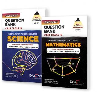 (OLD) Educart One-shot Question Bank CBSE Class 10 Bundle - Science & Maths for 2024 (2 books)