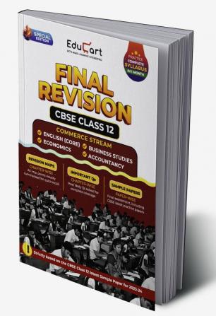 Educart CBSE Class 12 Final Revision Book 2025 - Accountancy + Business Studies + Economics + English Core (2024-25)