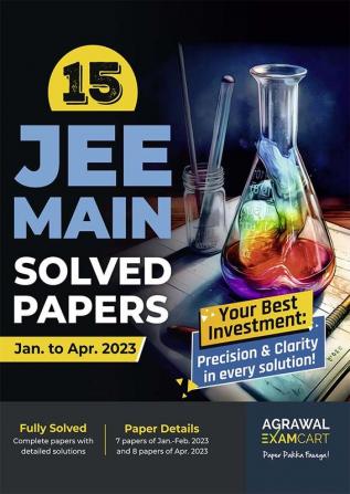 Examcart 15 JEE Main Solved Papers (January to April 2023) for 2024 Exams in English