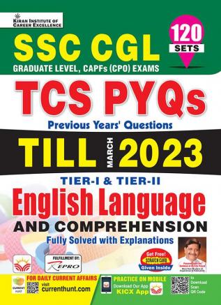 SSC CGL Yearwise English Language & Comprehension Tcs Pyqs Tier 1 & Tier 2 Solved Papers (English Medium)