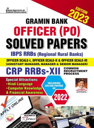 Ibps Gramin Bank Officer Po Solved Papers 2023 Edition Including Solved Papers (English Medium) (4280)