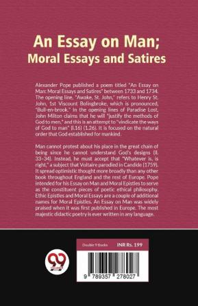 An Essay on Man; Moral Essays and Satires