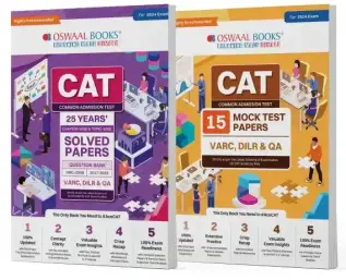 Oswaal CAT 25 Years Solved Papers + 15 Mock Test Papers (Set of 2 books) For 2024 Exam