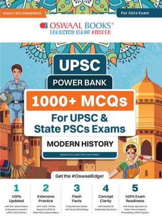 UPSC Power Bank:1000+ MCQs for UPSC and State PSCs and exams Modern History (For Latest Edition)