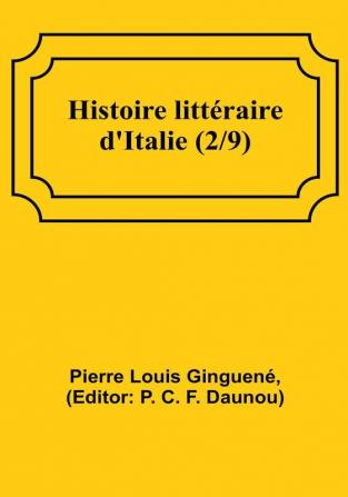 Histoire litteraire d'Italie (2/9)