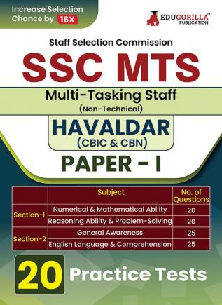 SSC MTS & Havaldar Recruitment Exam 2024 : Multi Tasking Staff (English Edition) - 20 Solved Practice Mock Tests (1800+ MCQs) | Free Access to Online Test Series