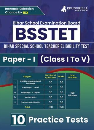 BSSTET Paper - I Recruitment Exam Book 2023 (English Edition) | Bihar Special School Teacher Eligibility Test | 10 Practice Tests (1500 Solved MCQ) with Free Access To Online Tests