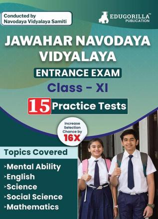 Jawahar Navodaya Vidyalaya Entrance Class XI Book 2023 (English Edition) - 15 Practise Tests (1500 Solved Questions) with Free Access to Online Tests