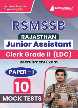 RSMSSB Rajasthan Clerk Grade-II / Junior Assistant Paper 1 Exam Prep Book 2024 | 10 Practice Mock Tests (Solved 1500+ MCQs)