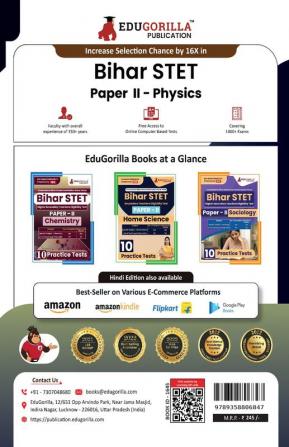 Bihar STET Paper II : Physics 2024 (English Edition) | Higher Secondary (Class 11 & 12) - Bihar School Examination Board (BSEB) - 10 Practice Tests with Free Access To Online Tests