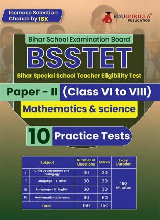 BSSTET Paper - II (Science & Mathematics) Recruitment Exam Book 2023 (English Edition) | Bihar Special School Teacher Eligibility Test | 10 Practice Tests (1500 Solved MCQ) with Free Access To Online Tests