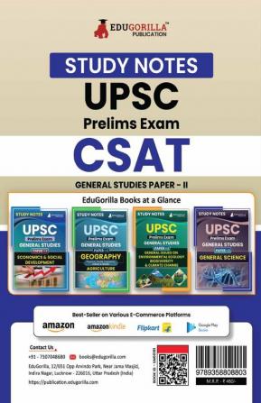 UPSC Prelims Paper-II : CSAT Exam 2024 | Cover all subject with Topic-wise Study Notes as Per the Latest Syllabus (NCERT) | Concise Guide Book for Complete Preparation