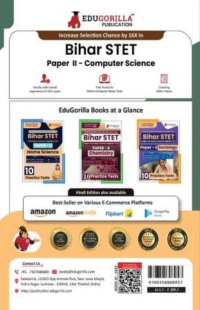 Bihar STET Paper II : Computer Science 2024 (English Edition) | Higher Secondary (Class 11 & 12) - Bihar School Examination Board (BSEB) - 10 Practice Tests with Free Access To Online Tests