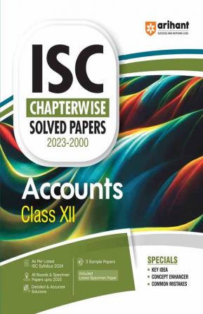 ISC Chapterwise Solved Papers 2023-2000 Accounts Class 12th