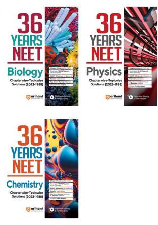 36 Years' Chapterwise Topicwise Solutions NEET Physics Chemistry Mathematics 1988-2023 (Set of 3 Books)