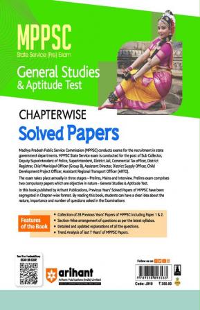 MPPSC State Service Pre Exam General Studies & Aptitude Test Chapterwise Solved Papers Paper 1 & 2