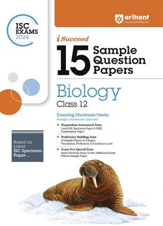 Arihant ISC Sample Question Papers Class 12 Biology Book for 2024 Board Exam