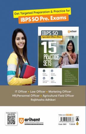 Arihant IBPS SO Main Marketing Officer Complete Study Material with 15 Practice Sets