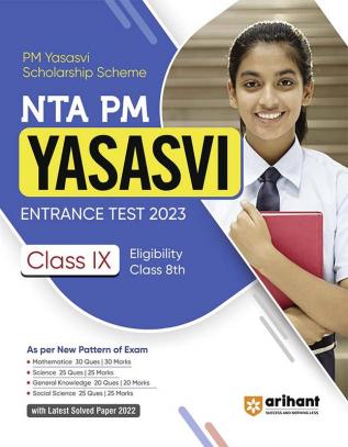 Arihant NTA PM Yashsavi Yojana Entrance Test 2023 Class 9 Eligibility Class 8