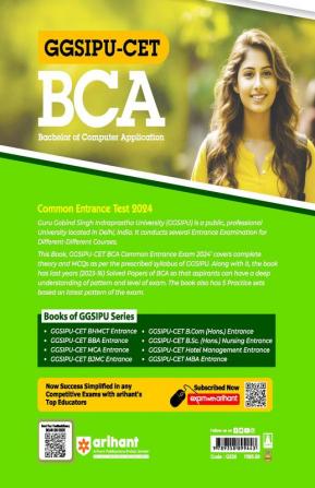 Arihant GGSIPU CET BCA Common Entrance Exam Guide For 2024 Exams