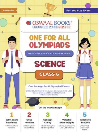 Oswaal One For All Olympiad Class 6 Science | Previous Years Solved Papers | For 2024-25 Exam