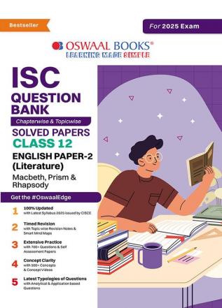 Oswaal ISC Question Bank Class 12 English-2 | Chapterwise and Topicwise | Solved Papers | For Board Exams 2025