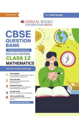 Oswaal CBSE Question Bank Class 12 Mathematics Hardcover Book Chapterwise and Topicwise Solved Papers For Board Exams 2025