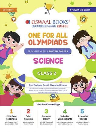 Oswaal One For All Olympiad Class 2 Science | Previous Years Solved Papers | For 2024-25 Exam