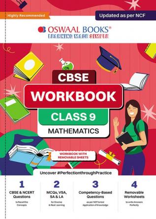 Oswaal CBSE Workbook for Class 9 Mathematics | Updated as per NCF | For 2024