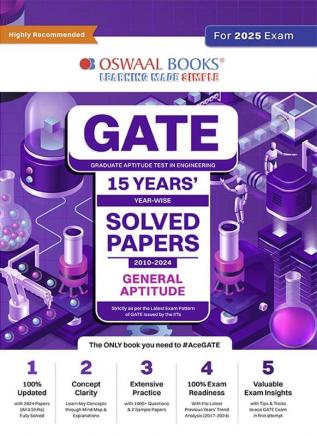 Oswaal GATE Year-wise 15 Years' Solved Papers 2010 to 2024 | General Aptitude For 2025 Exam